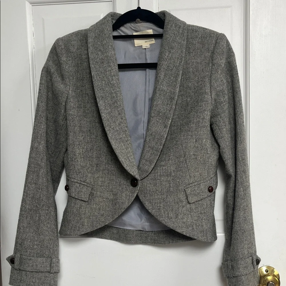 Band Of Outsiders Charcoal Women's Blazer (Missing Faux Fur Collar). Size 3. - Picture 3 of 9
